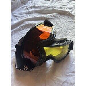 Bolle Ski Goggles Black Frame Set of Two Yellow and Orange Lenses
